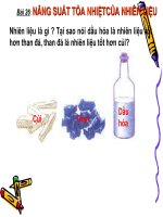 Năng suất toả nhiệt của nhiên liệu