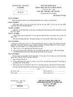 Đề thi tuyển vào LHP Nam Định môn Sinh