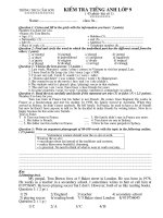 Bài kiểm tra số 1 anh lớp 9 (mới)