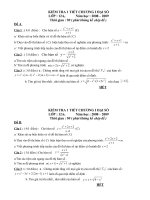 ĐỀ KIỂM TRA 12 CHƯƠNG I TỰ LUẬN