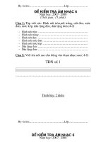 Đề kiểm tra Âm nhạc 6