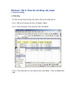 MS Excel - Bài 4: Thao tác với dòng, cột, sheet -
