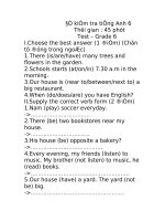 Đề kiểm tra tiếng Anh 6