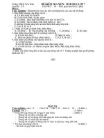 Đề kiểm tra Sinh học 7