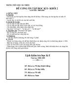 Đề cương ôn thi học kì I lớp 2