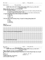 Đề thi khoa học lớp 4+5 kỳ 2