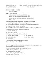 Đề kiểm tra chất lượng Hóa 8