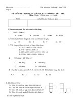 KT toán 3 cuối năm môn toán