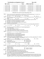 Đề KT 1 tiết Vật lý 10 NC Lần 1