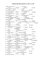 Trắc nghiệm TA 7