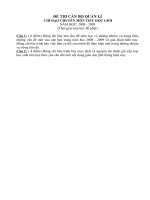 Đề và đáp án thi Cán bộ quản lí chuyên môn giỏi