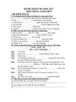 BỘ ĐỀ KT HKI ( 15'''' - 45'''' - THI ) - ENLISH 8