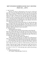 MỘT SỐ KINH NGHIỆM GIẢNG DẠY CHƯƠNG PHÂN SỐ _ LỚP 4