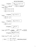 CÔNG THỨC VÀ BÀI TẬP LOGARIT