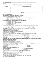 Đề kiểm tra học kỳ I bộ môn sinh học khối THCS