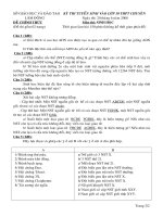 TUYỂ SINH LỚP 10 CHUYÊN SINH