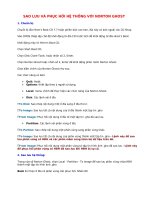 SAO LƯU VÀ PHỤC HỒI HỆ THỐNG MAY TÍNH VỚI NORTON GHOST