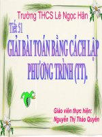 GIẢI BÀI TOÁN BẰNG CÁCH LẬP PHƯƠNG TRÌNH