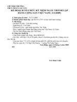 Kế hoạch sinh hoạt kỷ niệm ngày thành lập Đảng CS Việt Nam