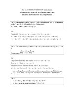 Một số đề tuyển sinh vào lớp 10 chuyên Toán (2)