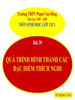 Quá trình hình thành các đặc điểm thích nghi