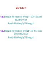 Tiết 20:Dấu hiệu chia hết cho 2, cho 5