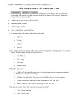 ĐỀ TRẮC NGHIỆM SINH 12 - 2009