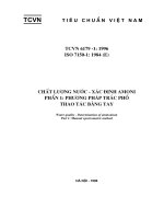 Tiêu chuẩn việt nam - tiêu chuẩn nước, xác định amoni