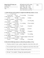 Đề khảo sát đầu năm toan huyện