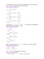 Mẫu đề thi trắc nghiệm tốt nghệp môn toán ban KHTN của Bộ giáo dục