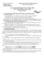 Bản Qui Ước phối hợp giữa Nhà trường và Gia đình