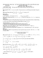 Đề thi vào chuyên ban Hà Nam 2007 Có đáp án