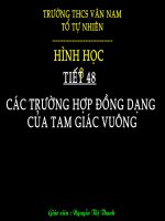 Tiet 48: Truong hop dong dang cua tam giac vuong