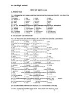 Test of unit 13,14+key