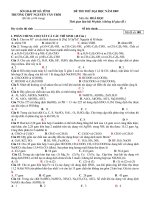 ĐỀ THI THỬ DH209 Ở HÀ TĨNH