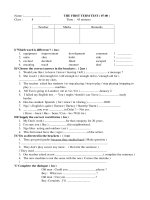 Đề& Đáp án Thi  HK Anh 8