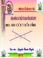 Tiết 1: Hai góc đối đỉnh