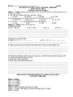 Đề kiểm tra khảo sát đầu năm 08-09