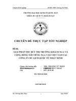 Giải pháp thu hút thị trường khách Nga và cộng đồng nói tiếng Nga vào Việt Nam tại công ty du lịch quốc tế Nhật Minh