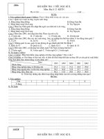 Đề kiểm tra 1 tiết kỳ 2- ban KHTN- Thí điểm