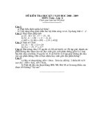 Kiểm tra học kỳ 1  08 - 09 Toán 6