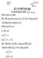Bài 2 : Căn bậc hai và cá hệ thúc
