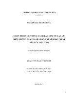 HOÀN THIỆN HỆ THỐNG CẢNH BÁO SỚM VỀ CÁC VỤ KIỆN CHỐNG BÁN PHÁ GIÁ HÀNG XUẤT KHẨU NÔNG SẢN CỦA VIỆT NAM