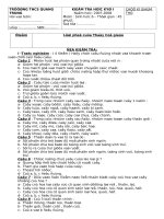 De thi + dap an Sinh 6 HKI