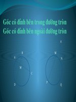 GÓC CÓ ĐỈNH BÊN TRONG ĐƯỜNG TRÒN. GÓC CÓ ĐỈNH BÊN NGOÀI ĐƯỜNG TRÒN