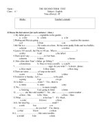 Đề kiểm tra học kỳ II khối 6