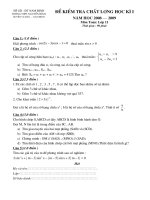 Đề thi 8 tuần HKI Lớp 12 năm học 2008-2009
