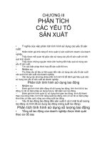 PHÂN TÍCH  CÁC YẾU TỐ SẢN XUẤT