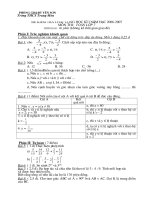 Đề,đáp án KT kỳ I TOAN 7 07-08. Só 1