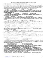 phân loại bài tập trắc nghiêm hữu cơ 11,12 giúp các em ôn tập